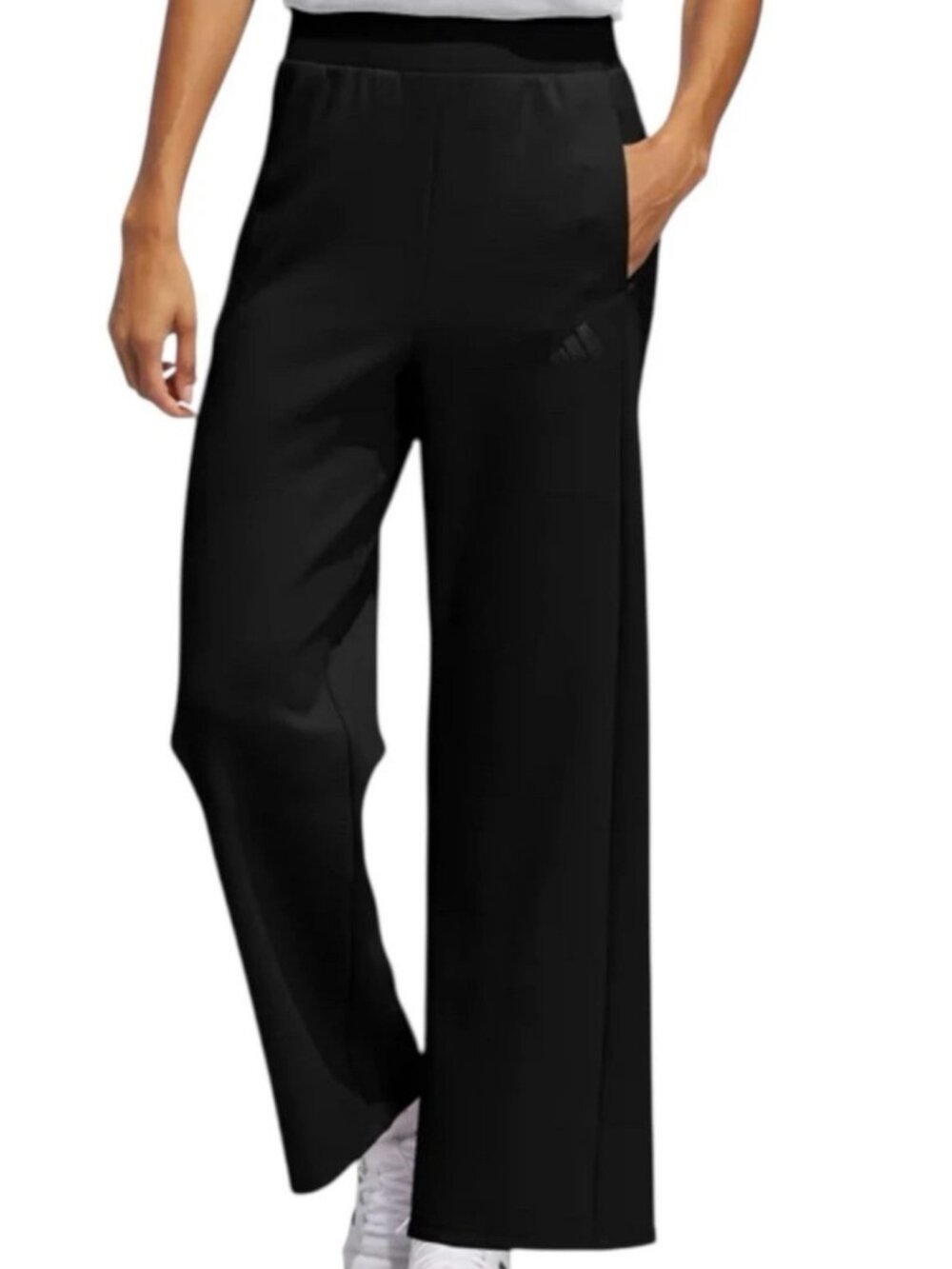 Adidas Active Wide Leg Pants Black Athletic High Rise JY9046 Women's Size 2XL